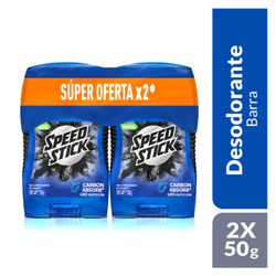 Desodorante Barra Speed Stick Carbon Absorb 50 g 2 un.