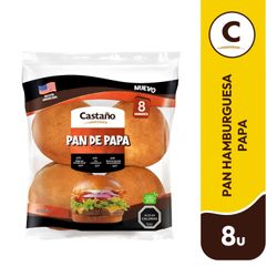 Pan de Papa Castaño Hamburguesa 520 g 8 un.