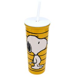Vaso de Aluminio con Bombilla Grande Snoopy