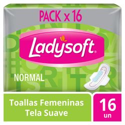 Toallas Higiénicas Ladysoft Normal Tela Suave 16 un.
