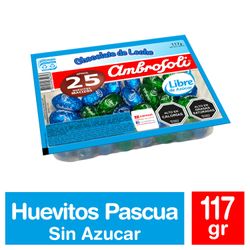 Huevitos de Chocolate Ambrosoli Sin Azúcar 117 g