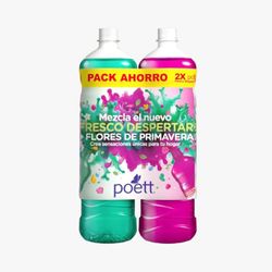 Pack 2 un. Limpiador de Piso Poett Fresco Despertar + Flores Primavera 900 cc