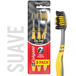 Pack 3 un. Cepillo de Dientes Colgate Zigzag Black Medium