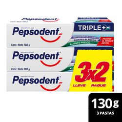 Pack 3 un. Pasta Dental Pepsodent Triple Acción 130 g