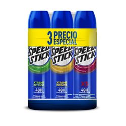 Pack 3 un. Desodorante Sray Speed Stick Xtreme Intense, Infinite y X5 150 ml