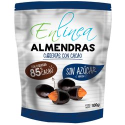 Almendras Cubiertas En Linea 85% Cacao Sin Azúcar 100 g