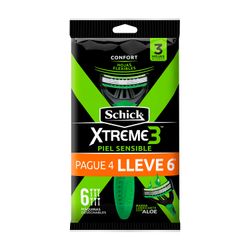 Máquina de Afeitar Schick Xtreme 3 Sensitive 6 un.