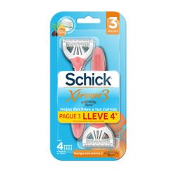 Máquina Depilatoria Schick Xtreme3 Hawaiian Tropic 4 un.
