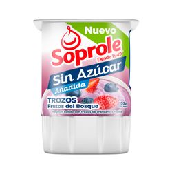Yogurt Soprole Sin Azúcar Trozos Frutos del Bosque 155 g