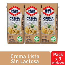 Pack 3 un. Crema Loncoleche Sin Lactosa 200 ml