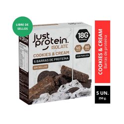 Barra Proteína Justprotein Isolate Cookies & Cream 5 un.