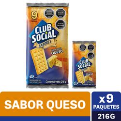 Galletas Club Social Sabor Queso Pack 9 un. x 24 g