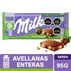Chocolate Milka Relleno con Avellanas Enteras 95 g