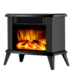Chimenea con Simulación de Fuego Nex SF16 Madera Negra con Patas 1500 W