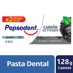 Pasta Dental Pepsodent Carbón Activado 2 un. 128 g