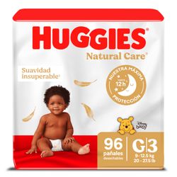 Pañales Huggies Natural Care Talla G 96 un.