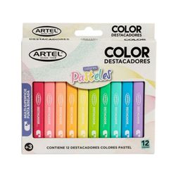 Destacador Artel Pastel 12 un.
