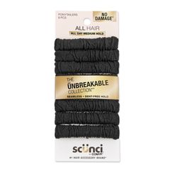 Elástico Scunci Unbreakable Negro 8 un.