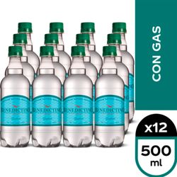 Pack 12 un. Agua Benedictino Gasificada 500 cc
