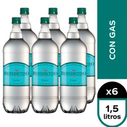 Caja 6 un. Agua Benedictino Gasificada 1.5 L