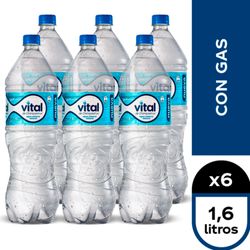 Caja 6 un. Agua Mineral Vital Gasificada 1.6 L