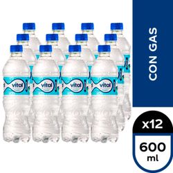 Caja 12 un. Agua Mineral Vital Gasificada 600 ml