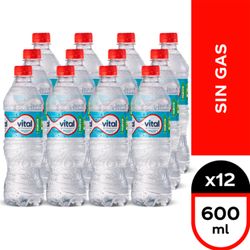 Caja 12 un. Agua Mineral Vital Sin Gas 600 ml