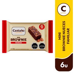 Mini Brownie Castaño con Nueces 6 un. 180 g