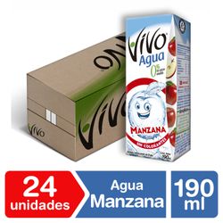 Caja 24 un. Agua Saborizada Vivo Manzana 190 ml