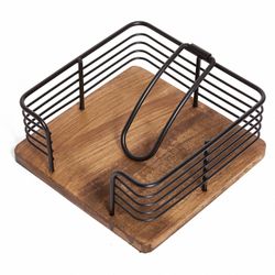 Servilletero Acero Madera S