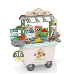 Set Juego Mercado con Caja y Carro 36 Piezas