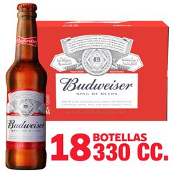 Pack 18 un. Cerveza Budweiser Botellín 330 cc