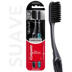 Pack 2 un. Cepillo de Dientes Colgate SlimSoft Black