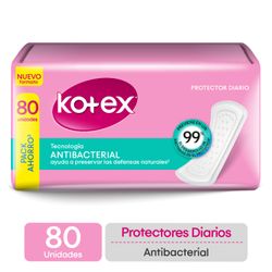 Protectores Diarios Kotex Antibacterial 80 un.