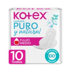 Toallas Higiénicas Kotex Puro y Natural 10 un.