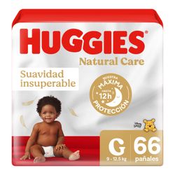 Pañales Huggies Natural Care Talla G 66 un.