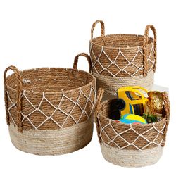 Set 3 Canastos Fibra Natural Colección Nativa