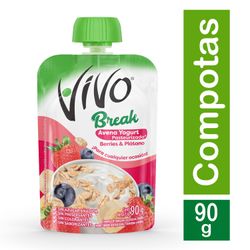 Compota con Yogurt Vivo Break Avena, Berries y Plátano 90 g