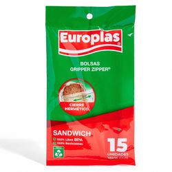 Bolsa Europlas Sandwich 16 x 15 cm 15 un.