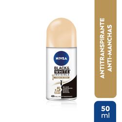 Antitranspirante Roll On Nivea Black & White Toque de Seda 50 ml