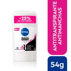 Desodorante Barra Nivea Black & White Clear 54 g