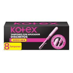 Tampones Kotex Medio con Aplicador 8 un.