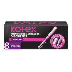 Tampones Kotex Mini con Aplicador 8 un.