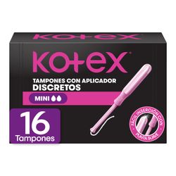 Tampones Kotex Mini con Aplicador 16 un.