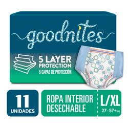Ropa Interior Desechable Goodnites Unisex Talla L 11 un.
