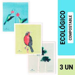 Paño Esponja Casa Nativa Absorbentes Mix Diseños 3 un.