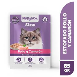 Alimento Húmedo Gato Molly & Co Estofado Pollo Camarón 85 g