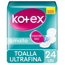 Toallas Higiénicas Kotex Ultrafinas Malla Antibacterial 24 un.