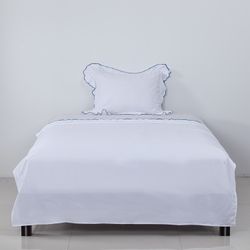 Sábana Bordada 1.5 Plaza Microfibra Olivia Krea