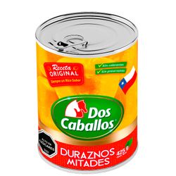 Duraznos en Conserva Dos Caballos Mitades 250 g drenado